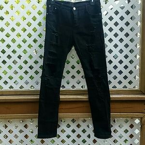 [LAST CHANCE] Black Distressed High Rise Jeggings